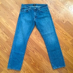 polo hampton relaxed straight blue jeans mens 33